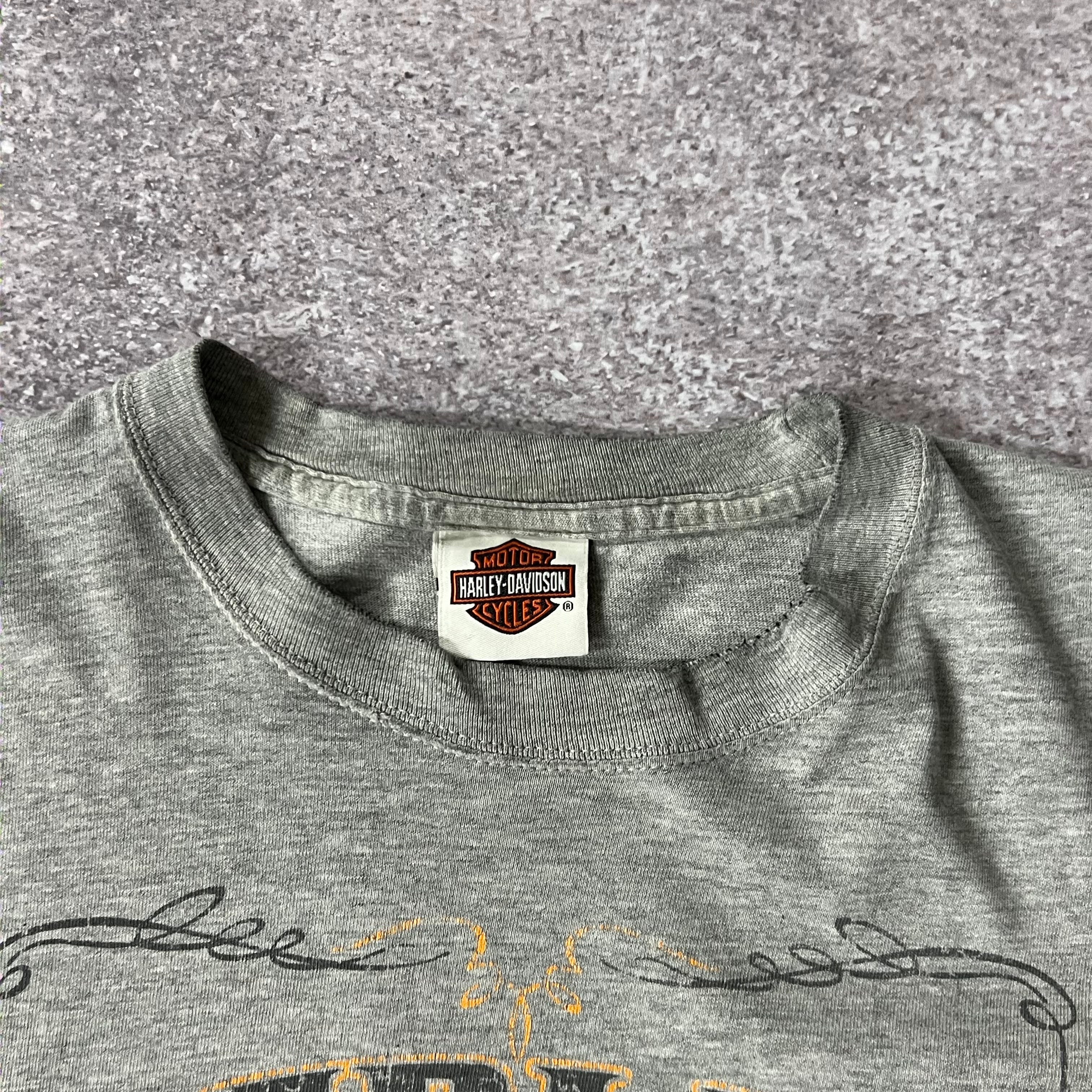 2010s Harley Davidson Gray Worn In Tee XL