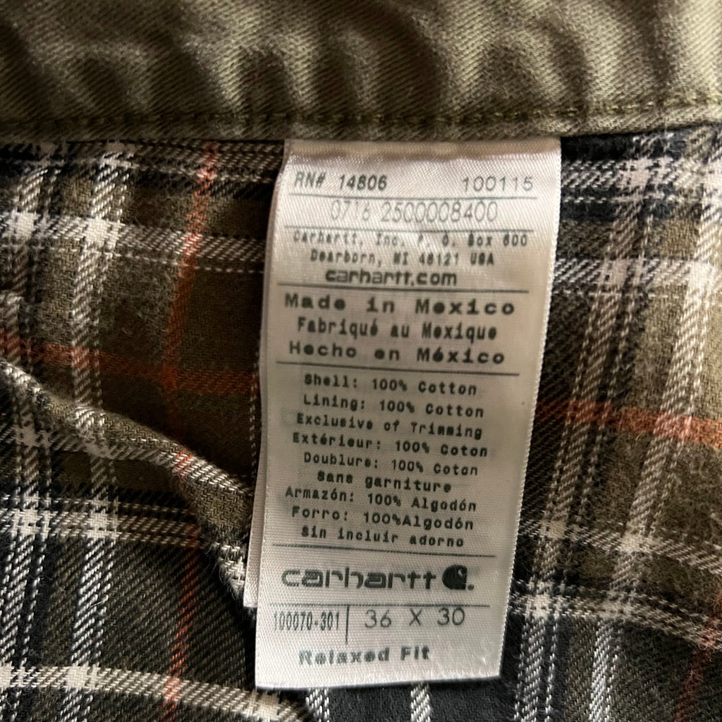 2010s Carhartt Workwear Faded Relaxed Green Vintage Pants 36x30