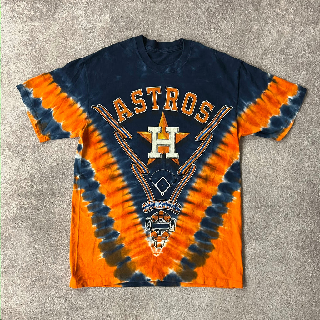 90s Houston Astros Liquid Blue Big Logo Tee M
