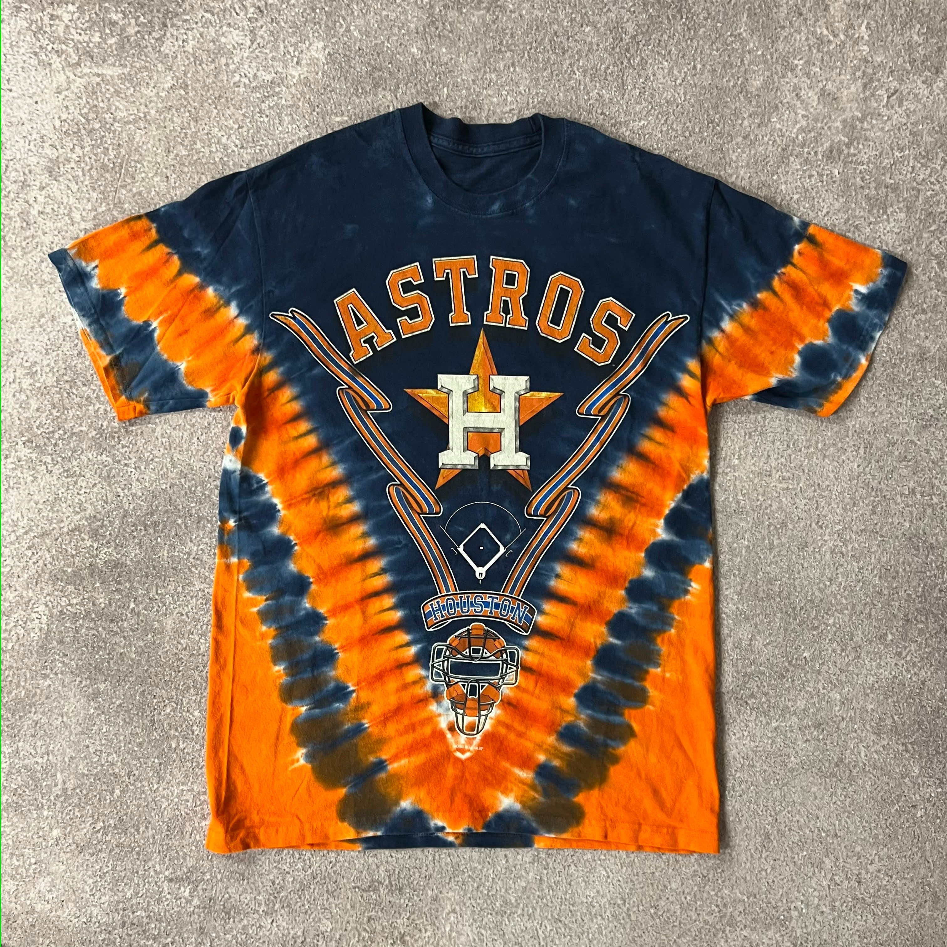 90s Houston Astros Liquid Blue Big Logo Tee M