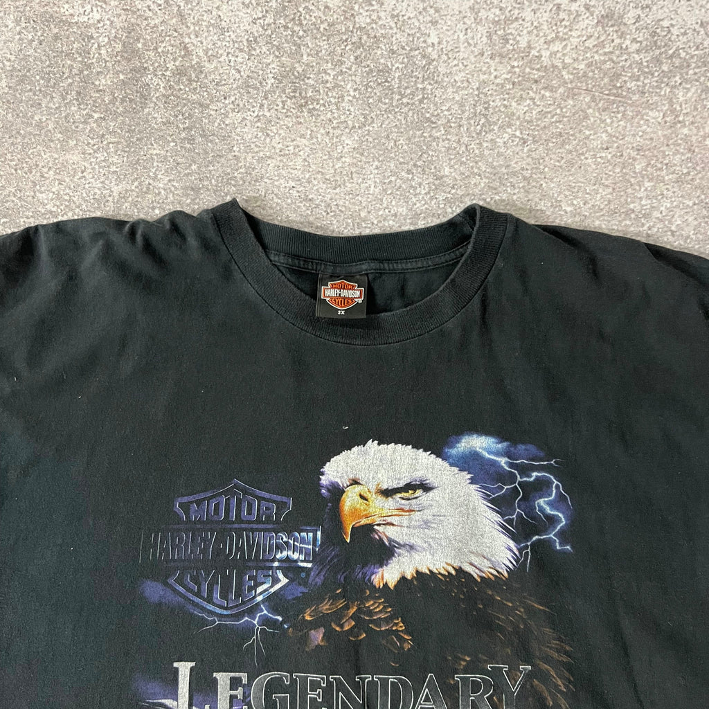 Y2K Harley Davidson Portland, Maine Worn In Tee XXL