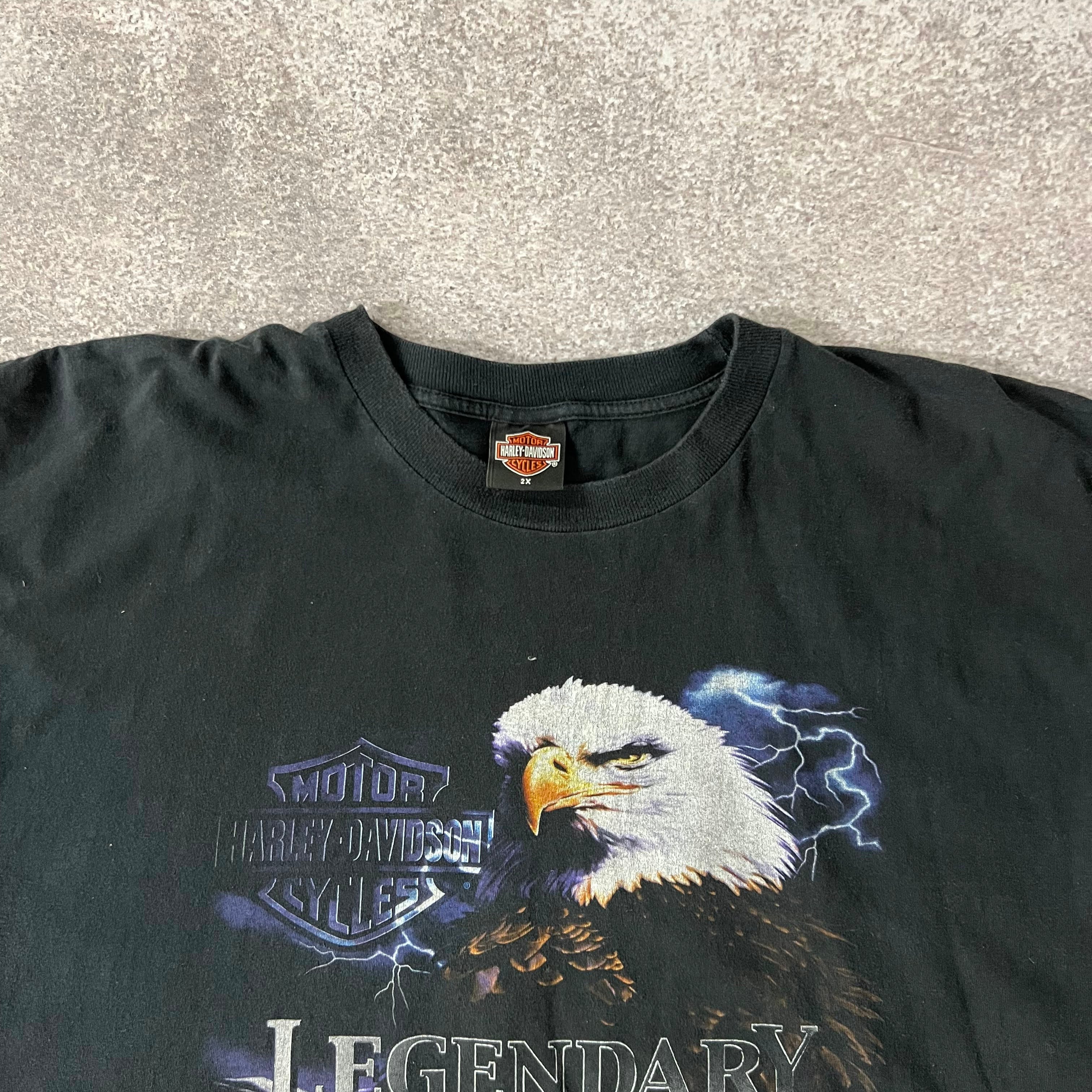 Y2K Harley Davidson Portland, Maine Worn In Tee XXL