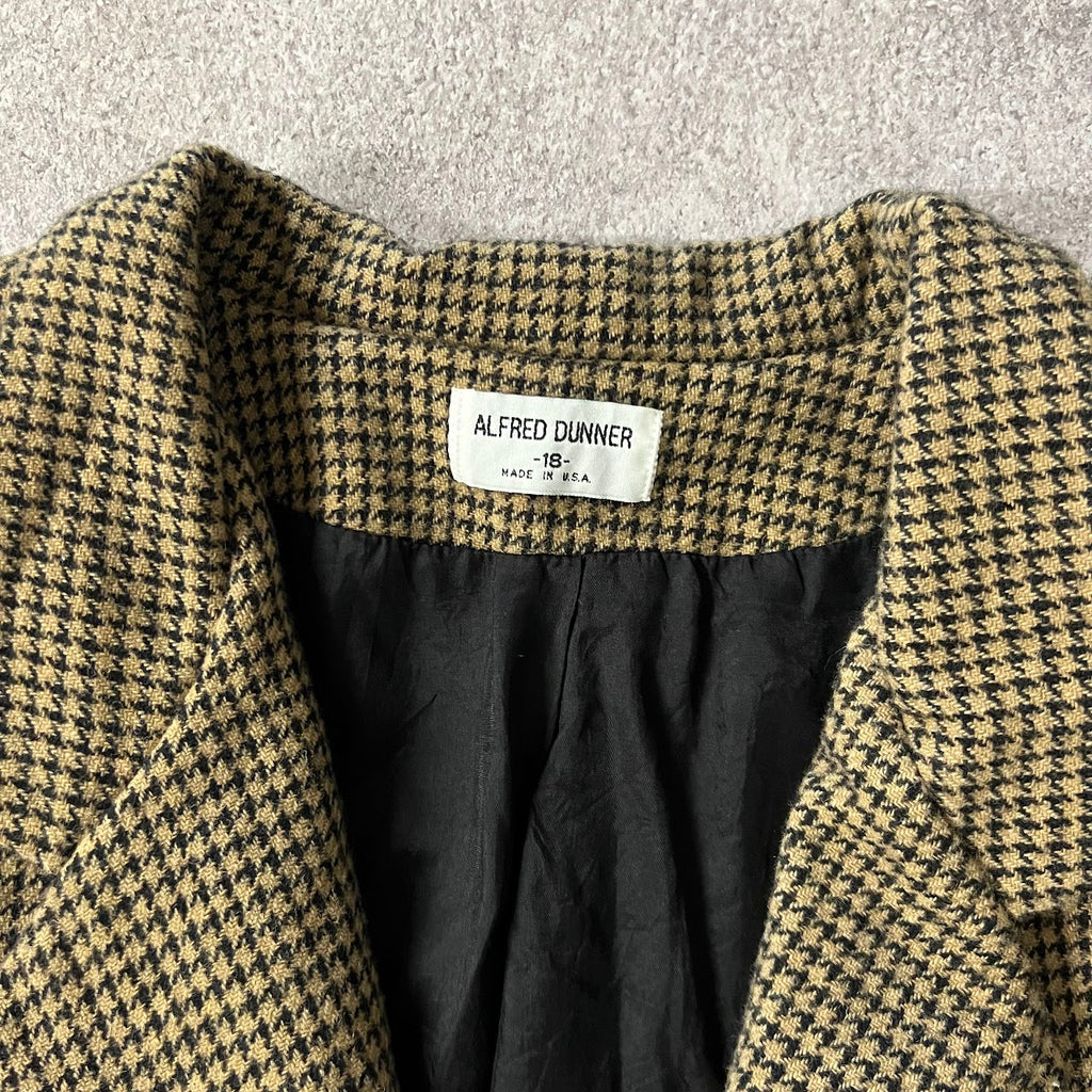 90s Alfred Dunner Patterned Wool Made in USA Vintage Blazer 18