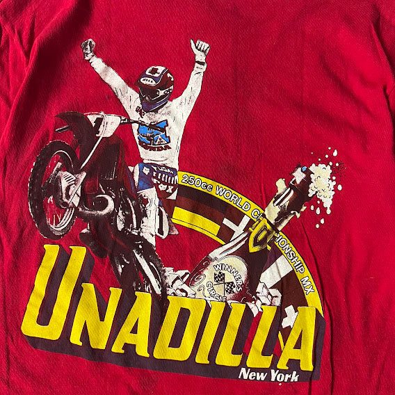 80s Unadilla NY 250cc World Championship Motocross Single Stitch Red Tee L