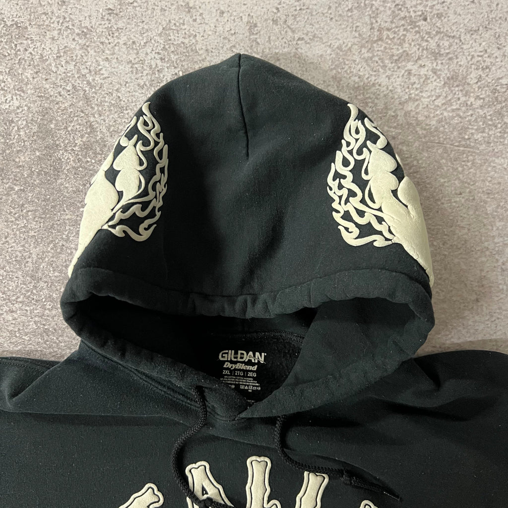 Y2K Gildan Italian Cracked Print Hoodie XXL