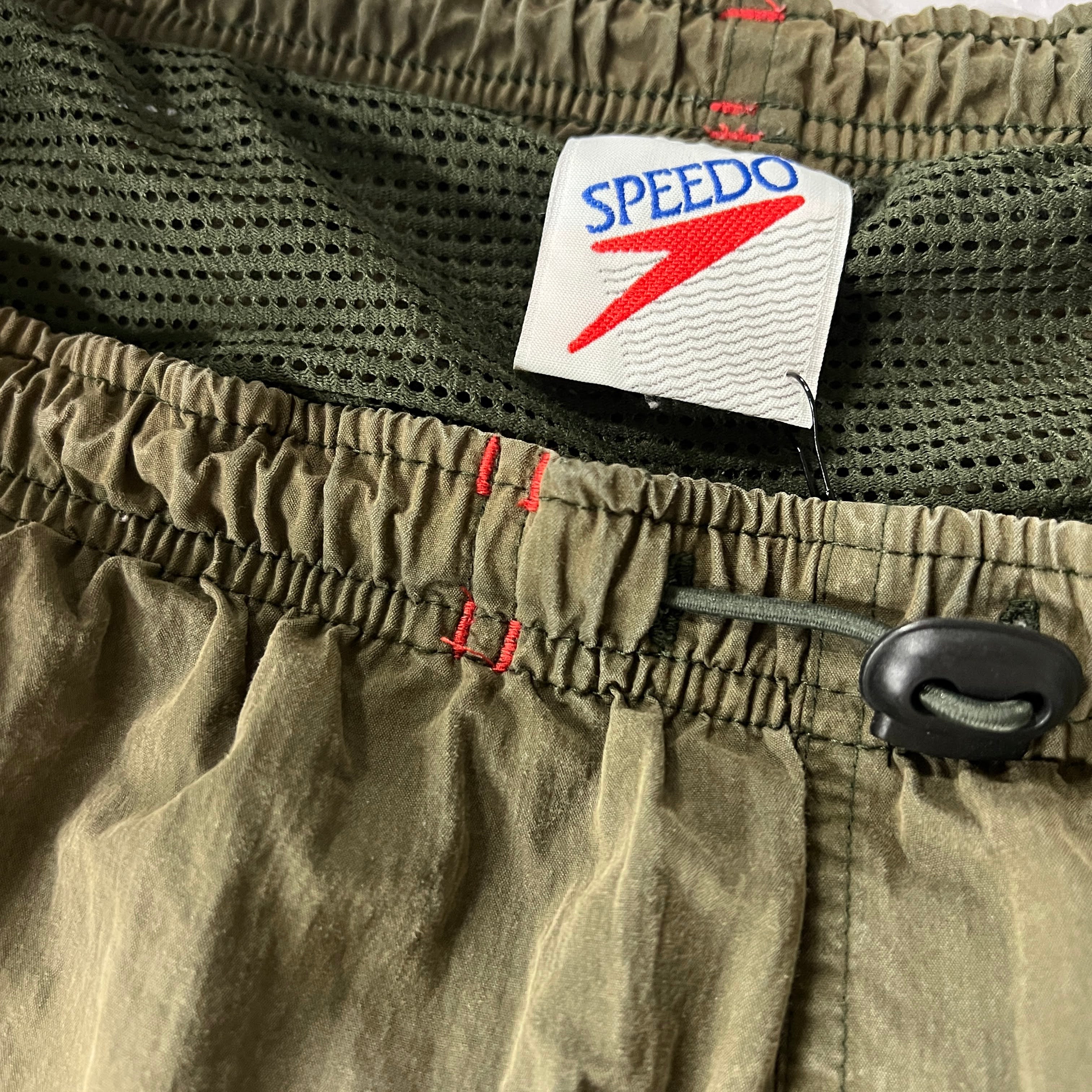 90s Speedo Green Swim Trunks XL