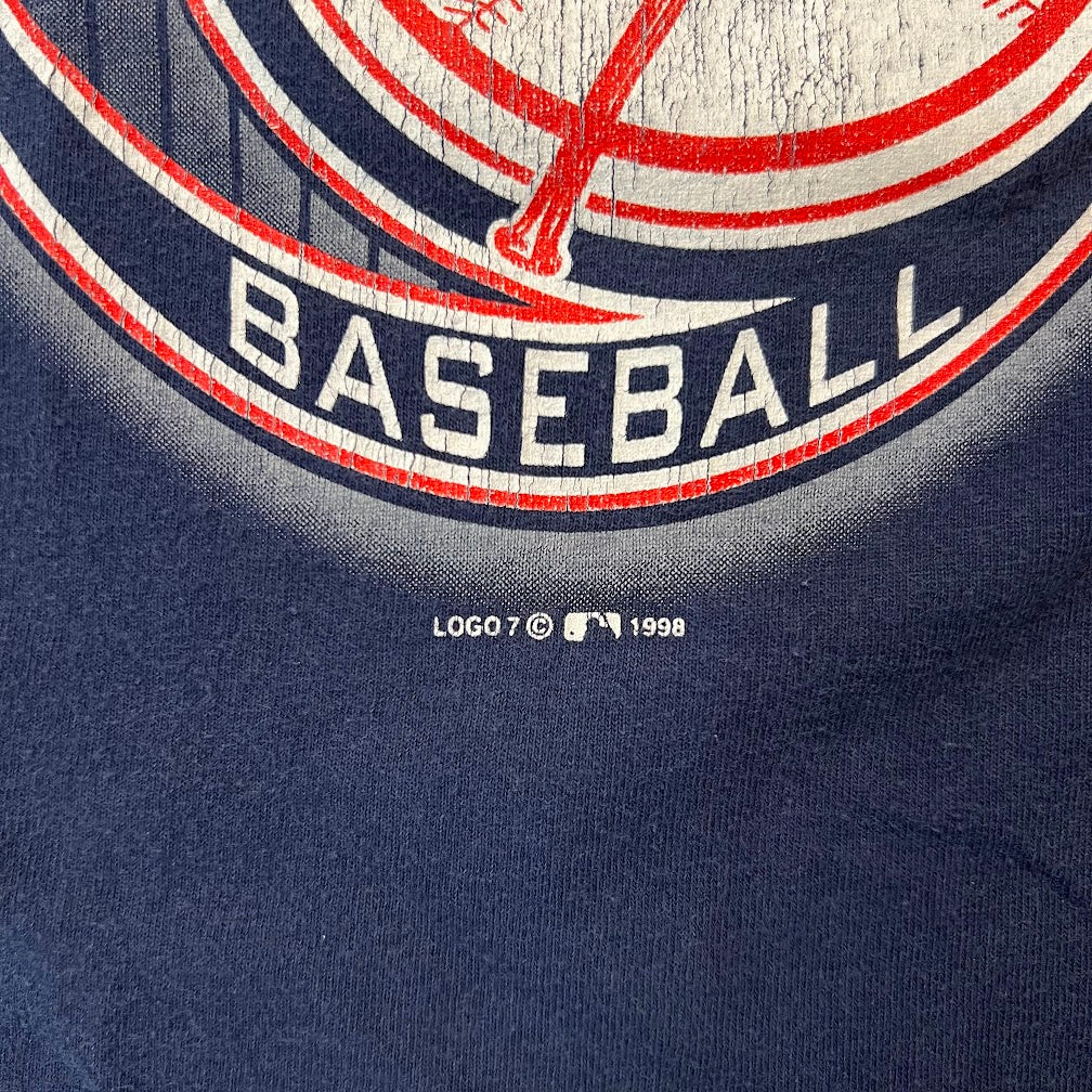 90s New York Yankees MLB Logo 7 Big Logo Faded Vintage Tee XL