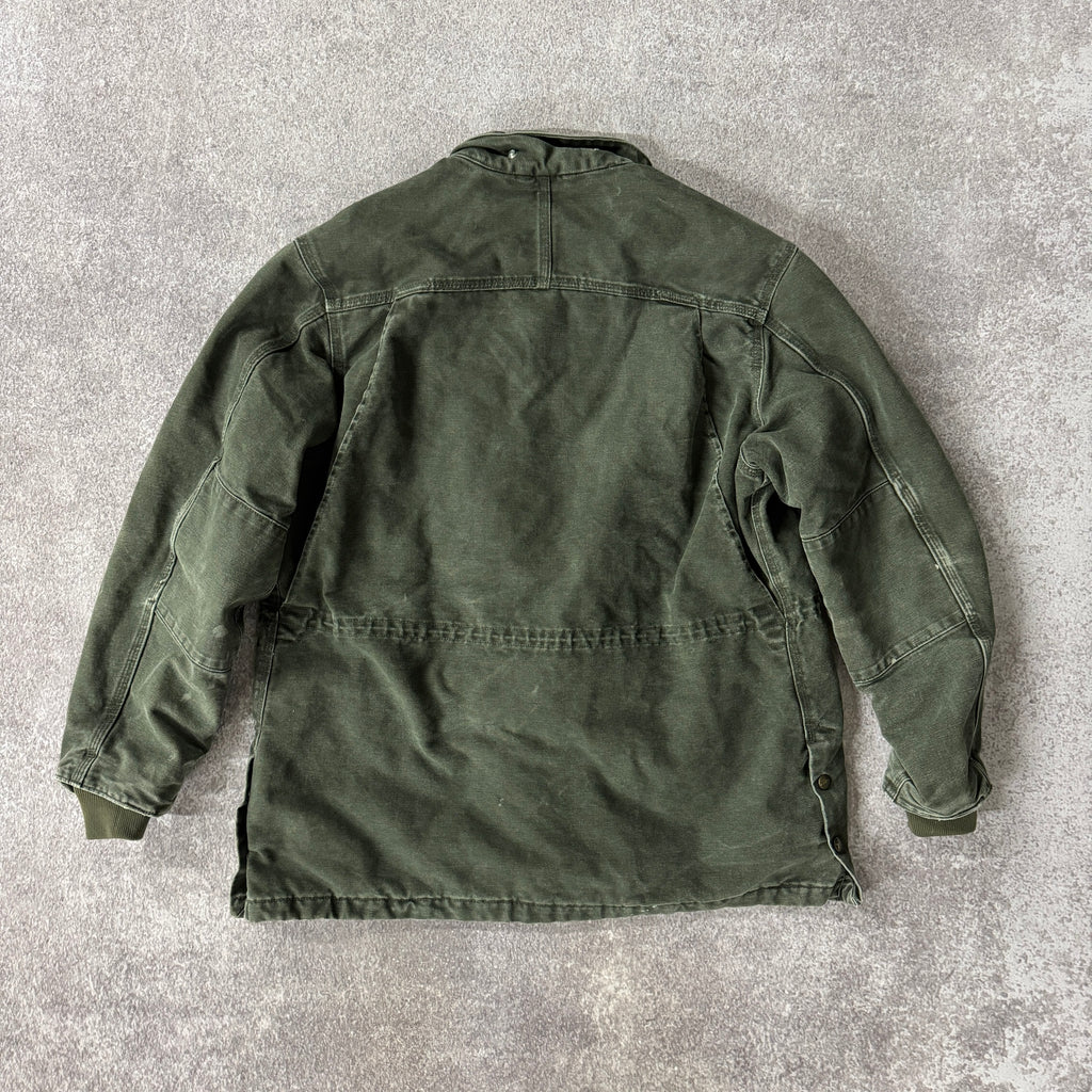 2010s Carhartt Sandstone Rancher Coat Green Heavyweight L