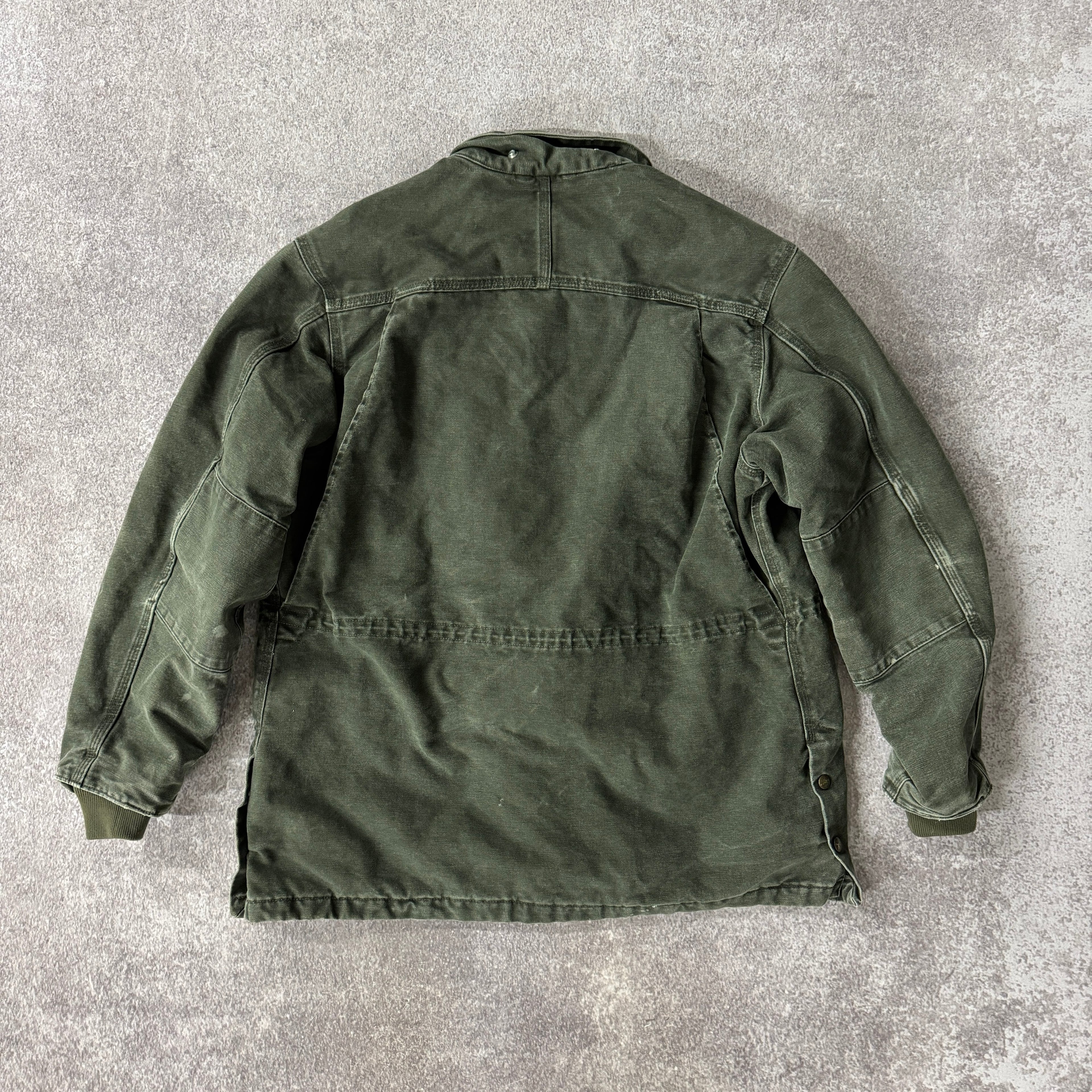 2010s Carhartt Sandstone Rancher Coat Green Heavyweight L