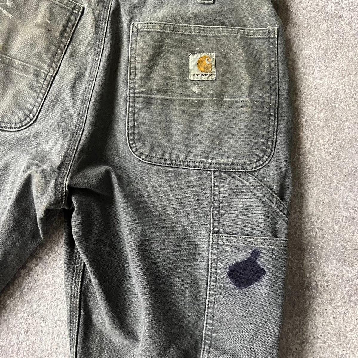 Modern Carhartt Workwear Faded Distressed Gray Pants 32x30
