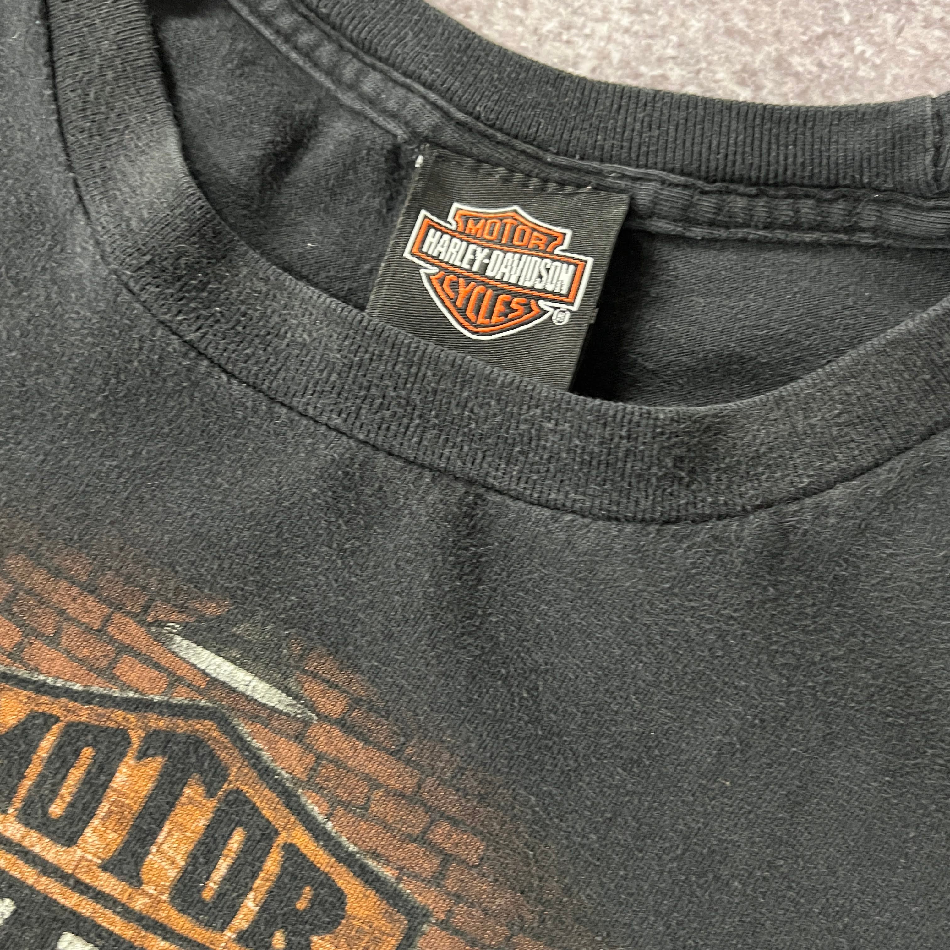 2010s Harley Davidson Laconia, New Hampshire Distressed Tee XL