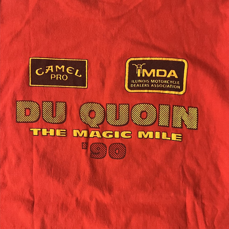 1990 Magic Mile at Du Quoin IL Motorsports Big Logo Back Graphic Tee XXL