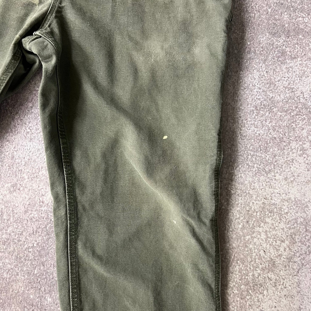Modern Carhartt Workwear Faded Distressed Green Pants 36x30