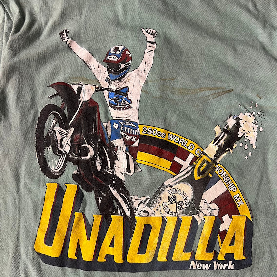 80s Unadilla NY 250cc World Championship Motocross Single Stitch Green Tee L