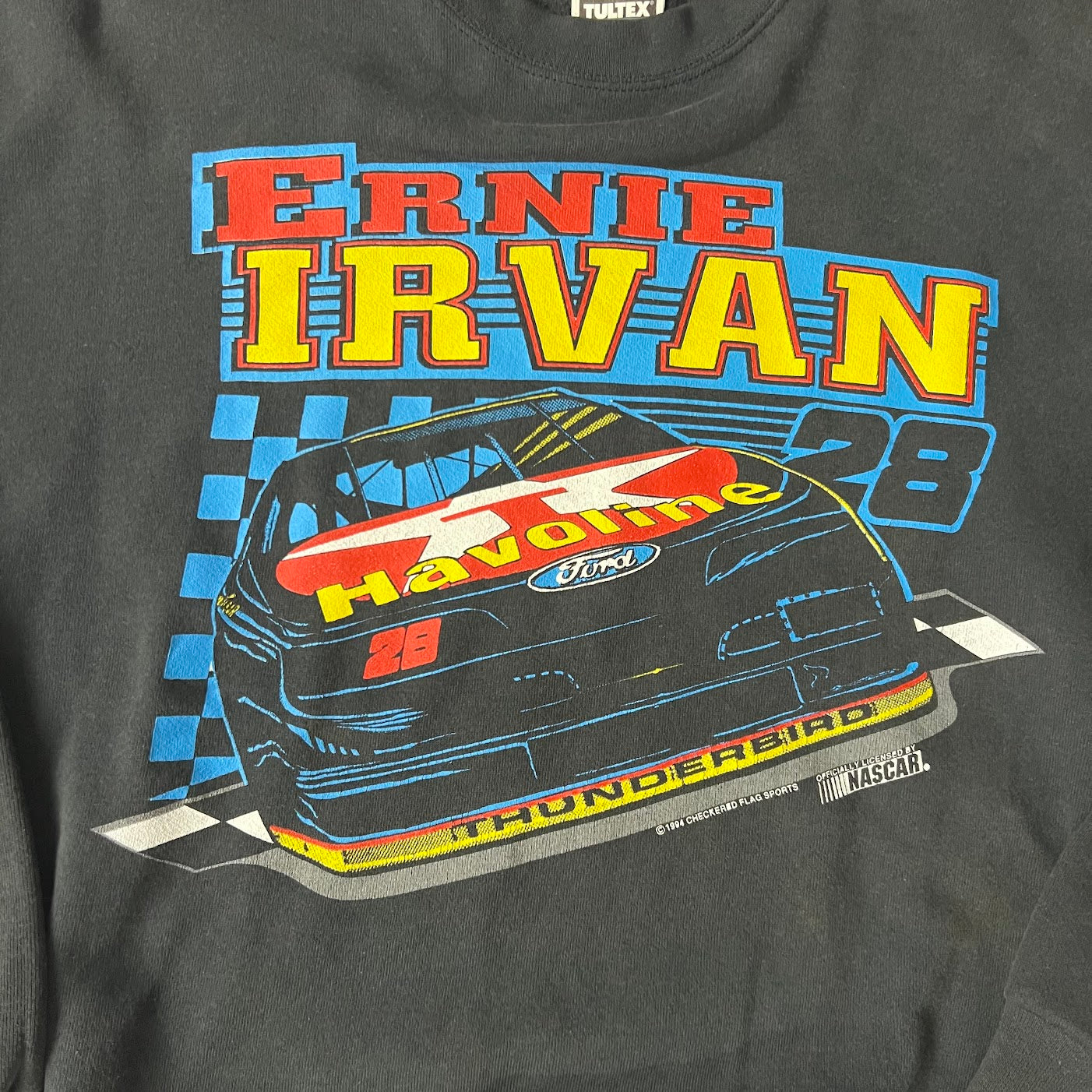 1994 NASCAR Ernie Irvan Big Logo Faded Crewneck Sweatshirt L