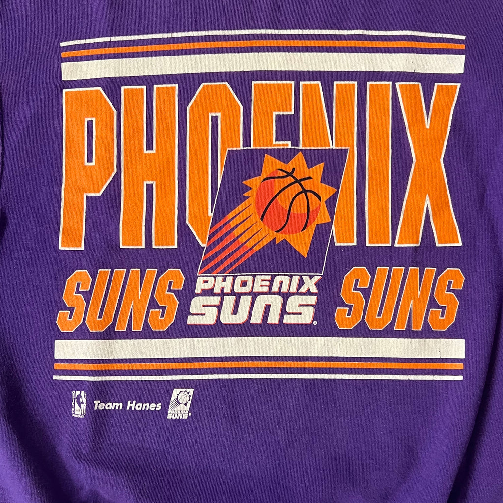 90s Phoenix Suns Hanes Big Logo Purple Crewneck L
