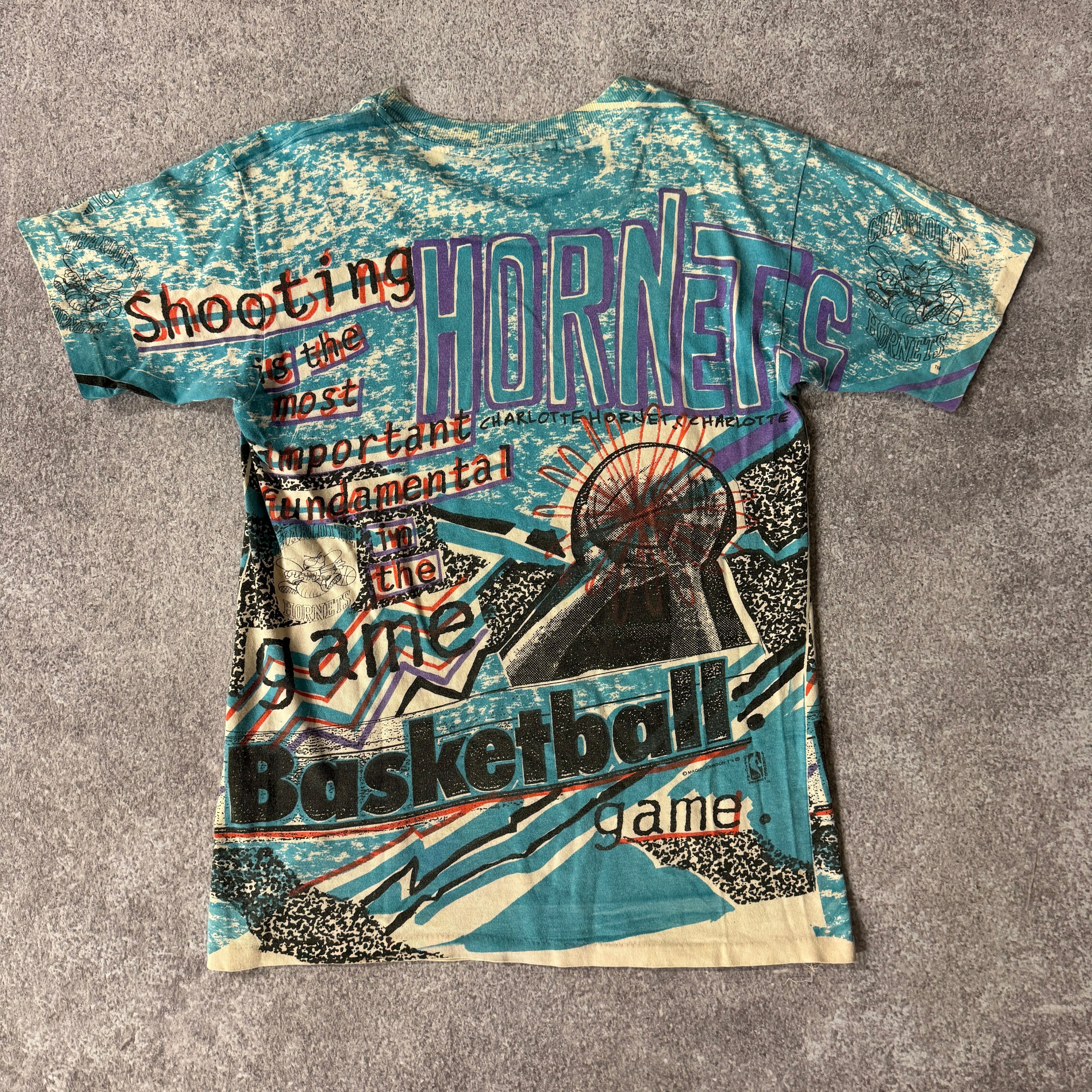 90s Charlotte Hornets Magic Johnson T's Single Stitch Tee L