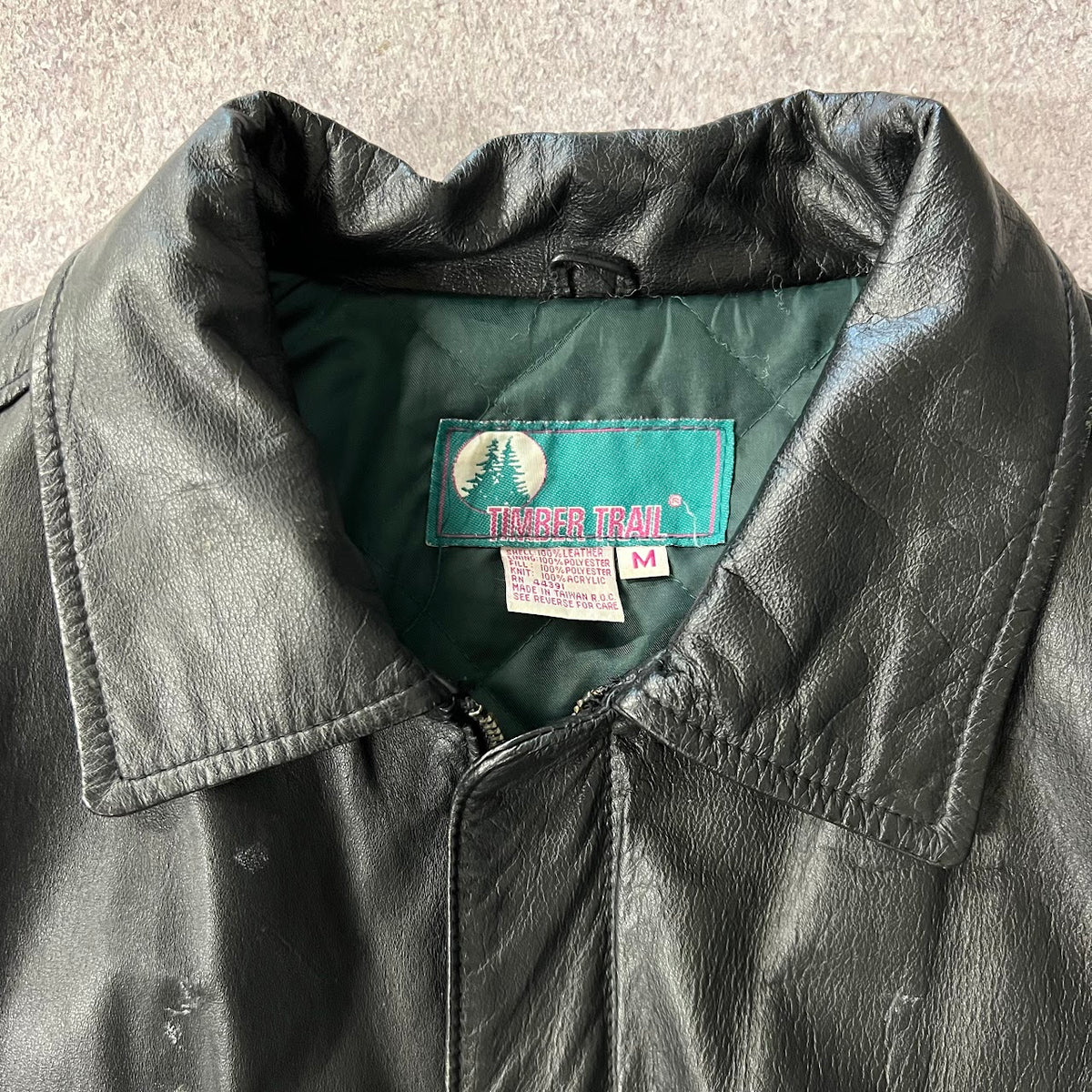90s Timber Trail Leather Vintage Streetwear Jacket M