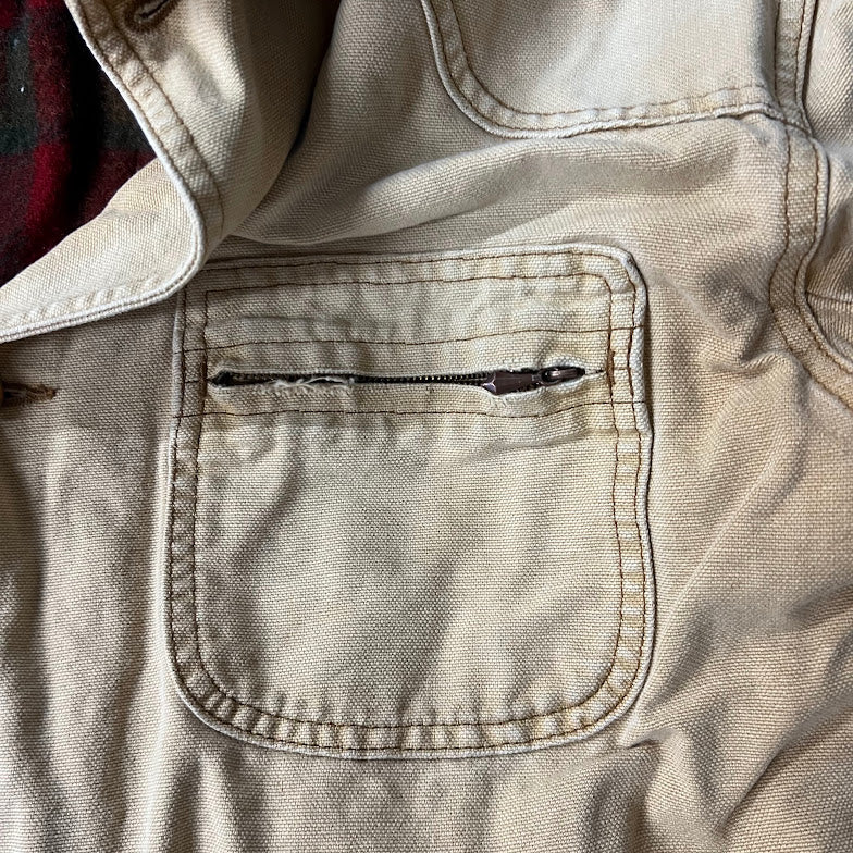 80s LL Bean Blanket Lined Workwear Outdoor Vintage Tan Jacket L