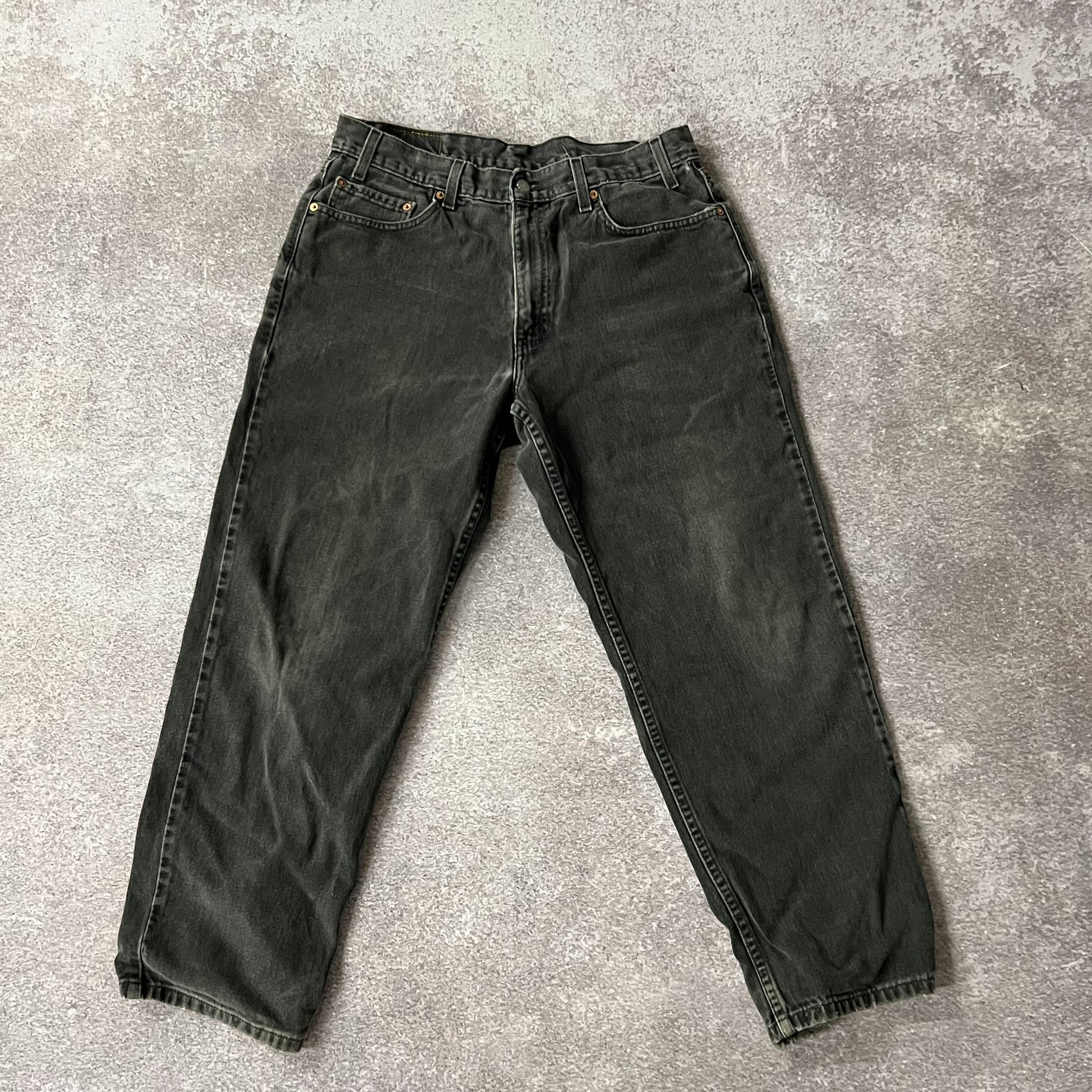 Y2K Levi's Black Distressed Sun Faded Jeans 36W x 30L