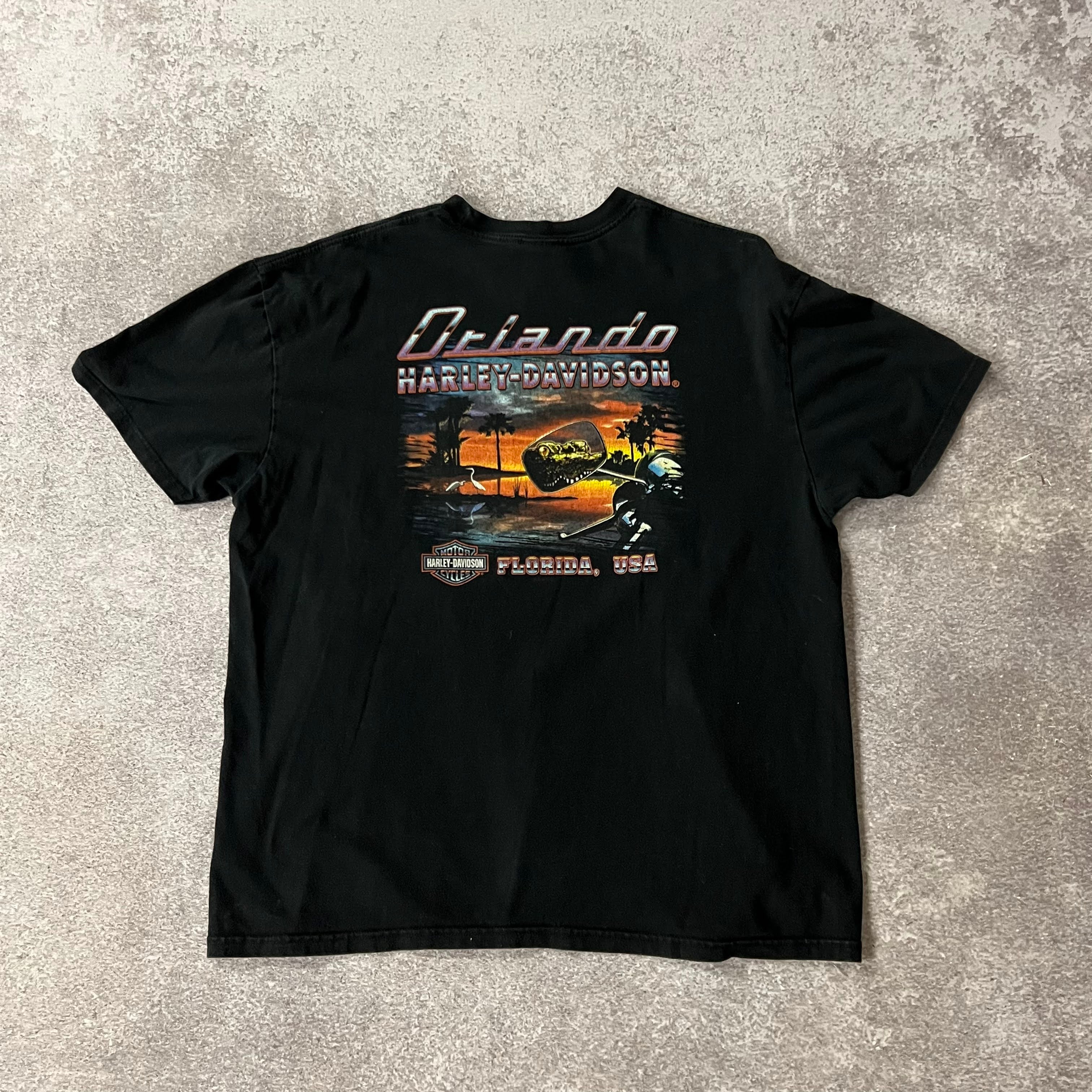 Y2K Harley Davidson Florida Worn In Tee XXL