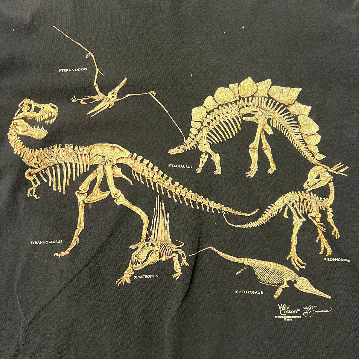90s Wild Cotton Back Graphic Cracked Print Sun Faded Single Stitch Tee XL
