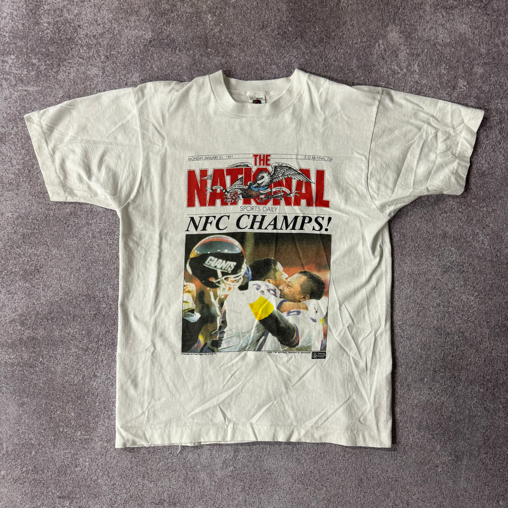90s New York Giants Fruit of the Loom Big Logo Single Stitch Tee L