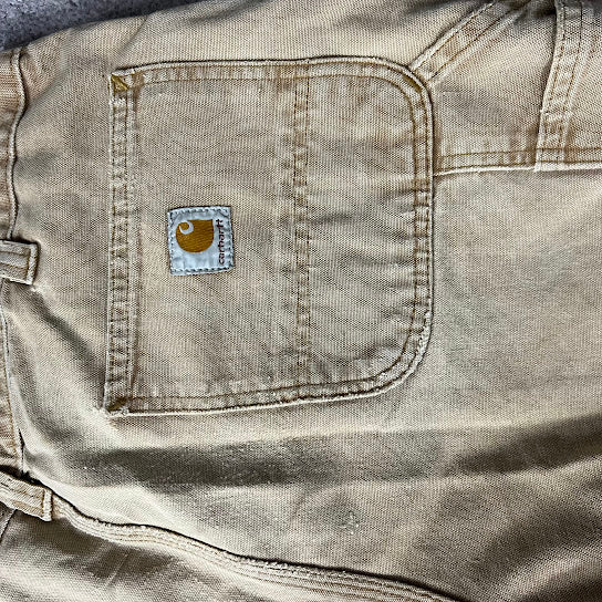 2010s Carhartt Workwear Distressed Relaxed Tan Vintage Pants 38x32