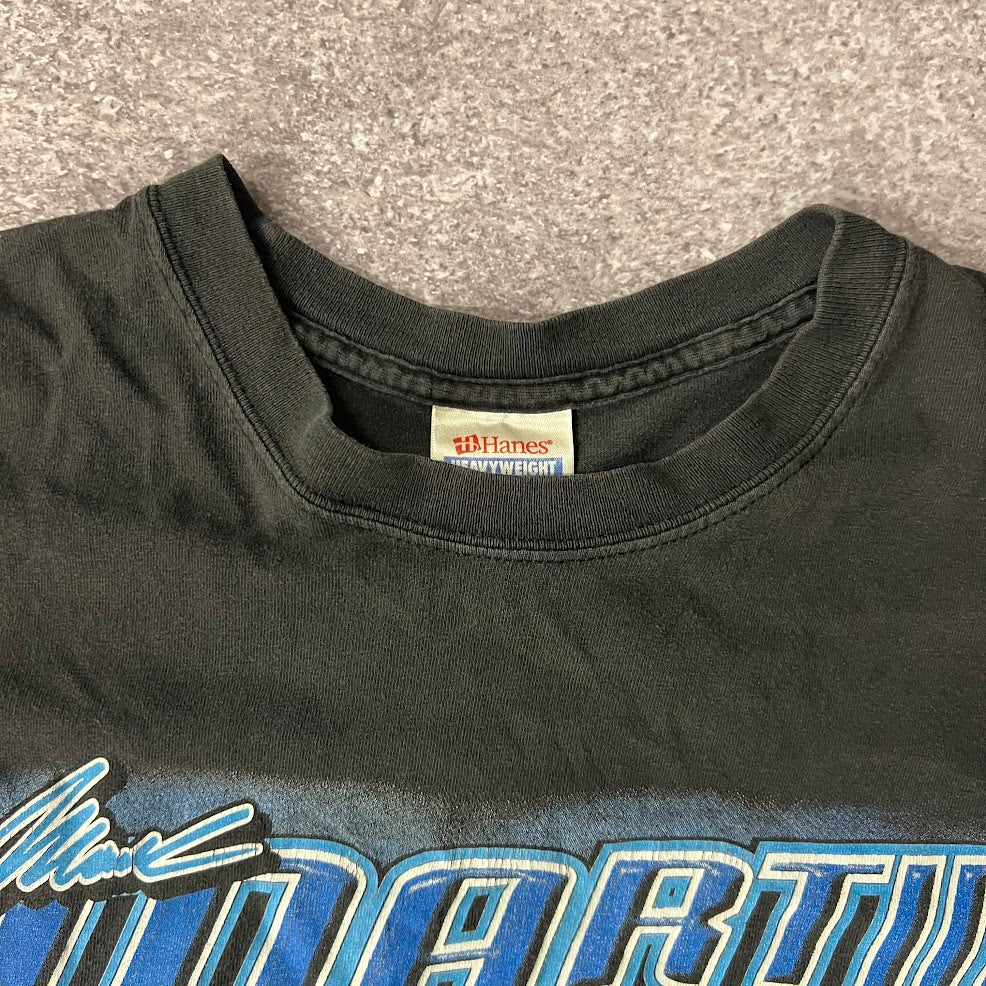 Y2K Mark Martin NASCAR Hanes Big Logo Back Graphic Faded Tee L