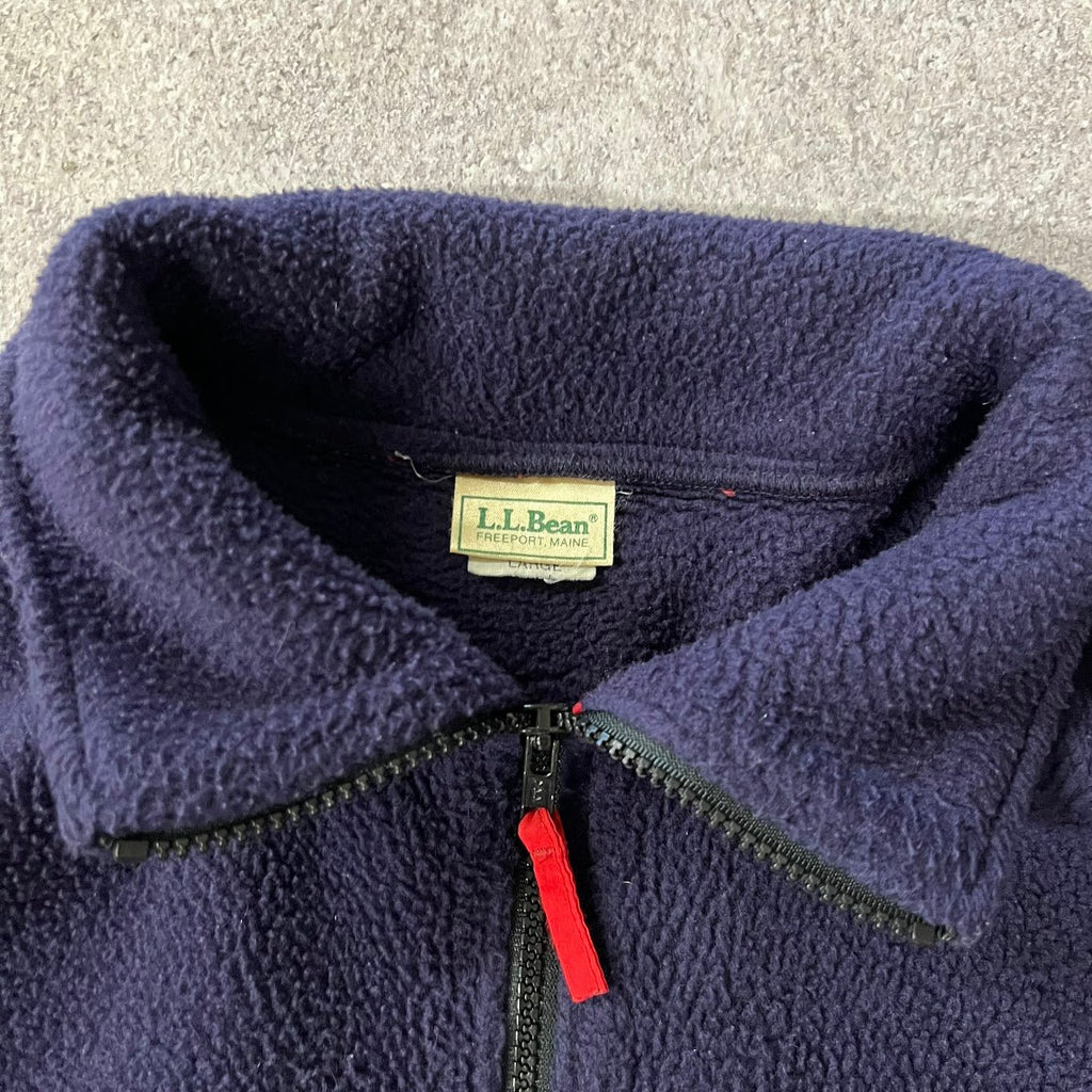 90s LL Bean Sherpa Lined Made in USA Vintage Outdoor Zip Up L