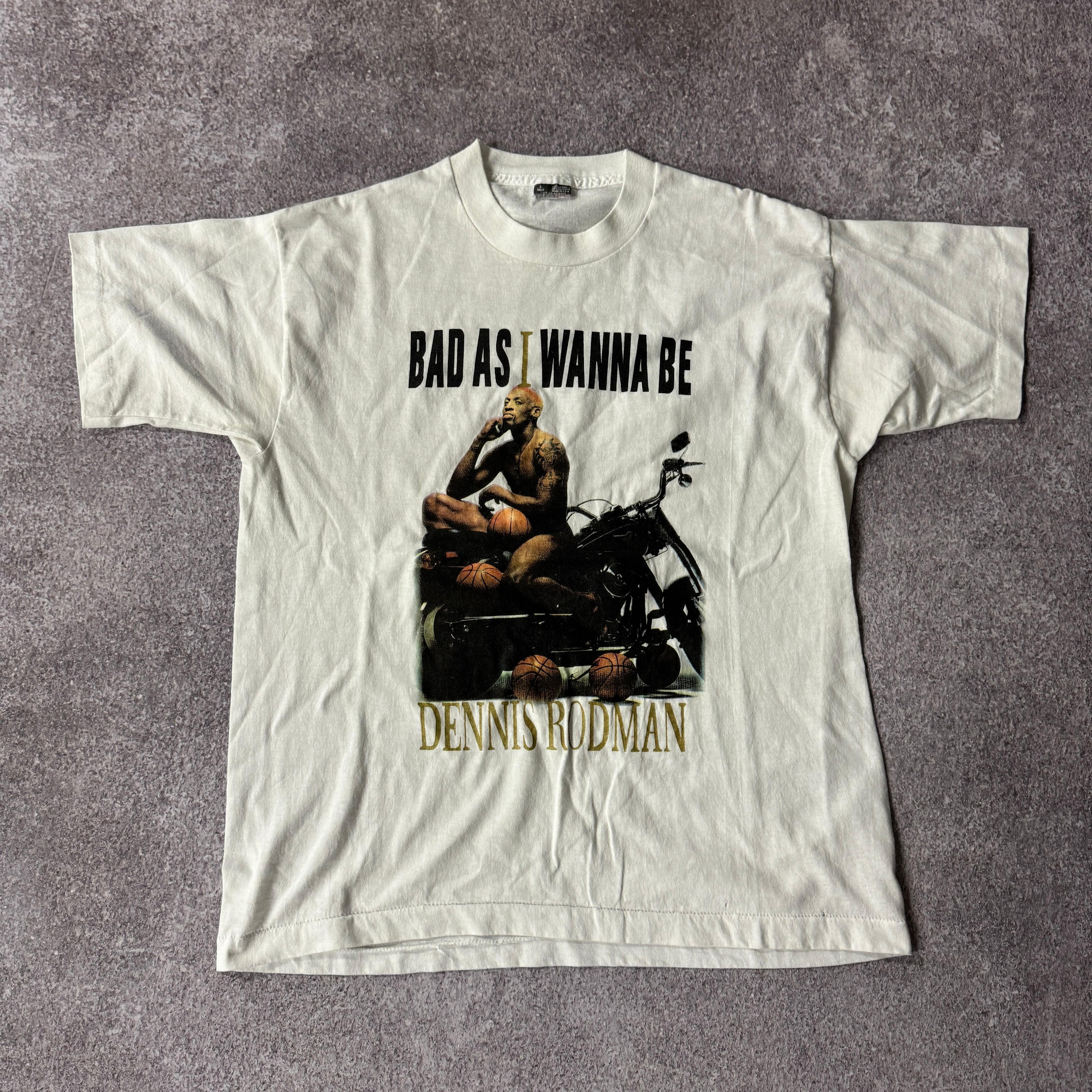 90s Dennis Rodman "Bad As I Wanna Be" Union Underwear Single Stitch Tee L