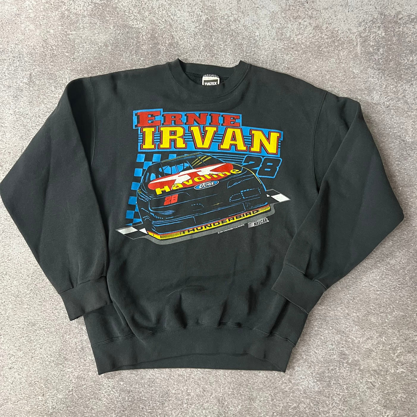 1994 NASCAR Ernie Irvan Big Logo Faded Crewneck Sweatshirt L