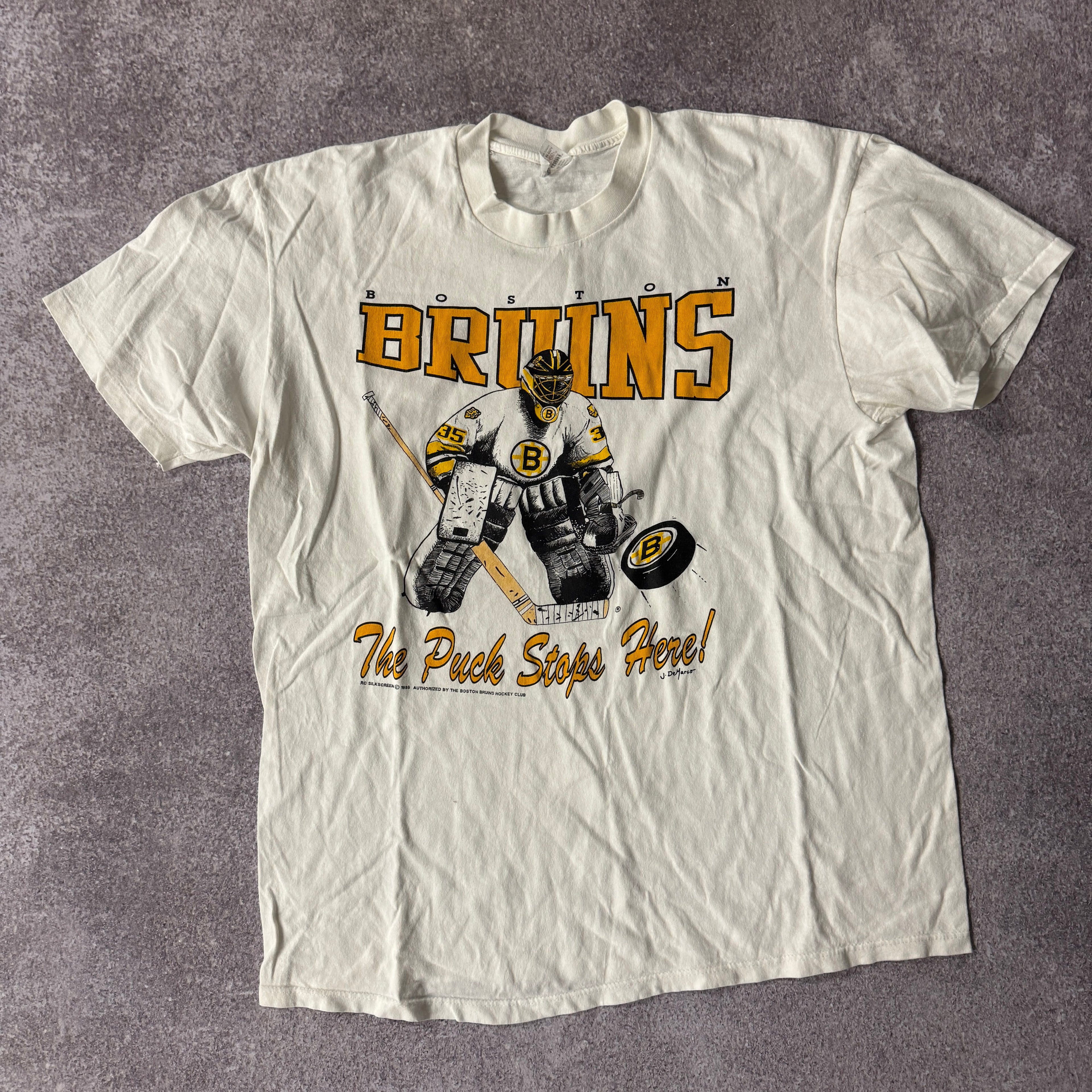 80s Boston Bruins Stedman Big Logo Tee XL