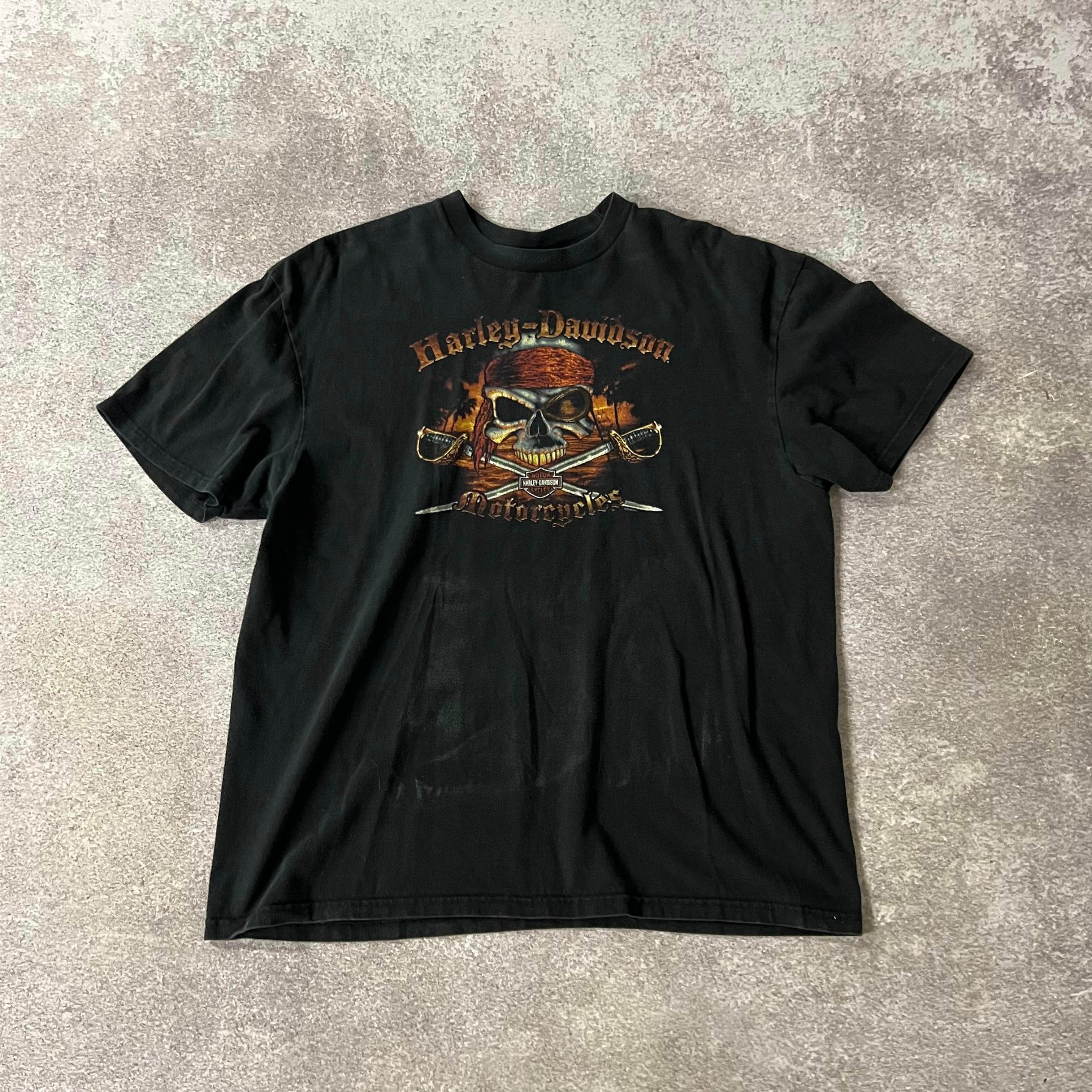 Y2K Harley Davidson Florida Worn In Tee XXL