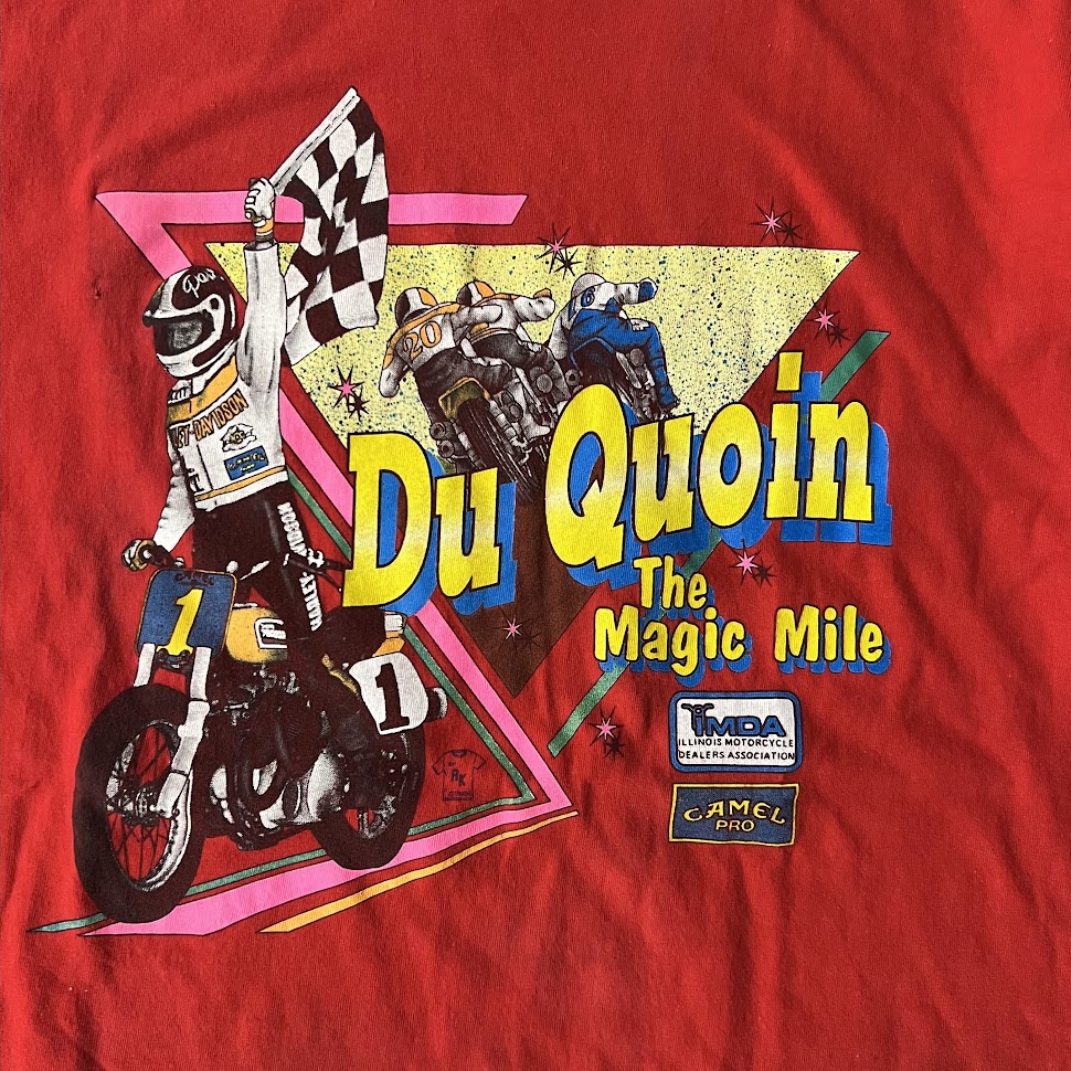 1990 Magic Mile at Du Quoin IL Motorsports Big Logo Back Graphic Tee XXL