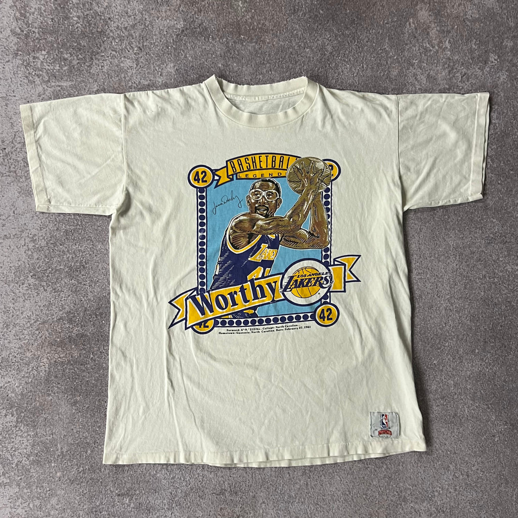 90s Los Angeles Lakers Nutmeg Mills Single Stitch Tee L
