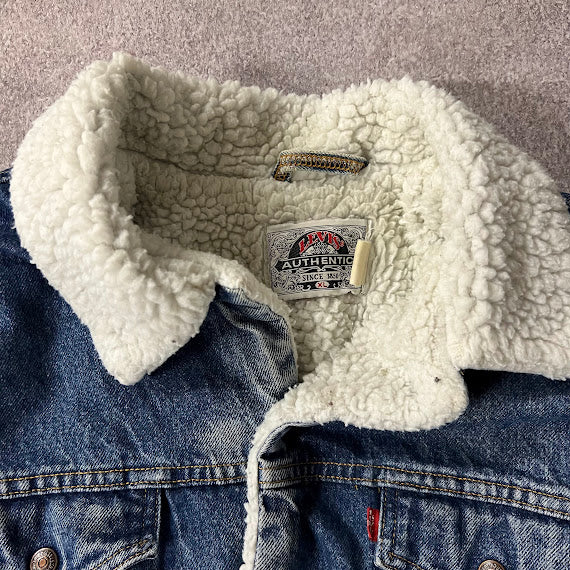 90s Levi's Sherpa Lined Workwear Outdoor Vintage Blue Jacket XL