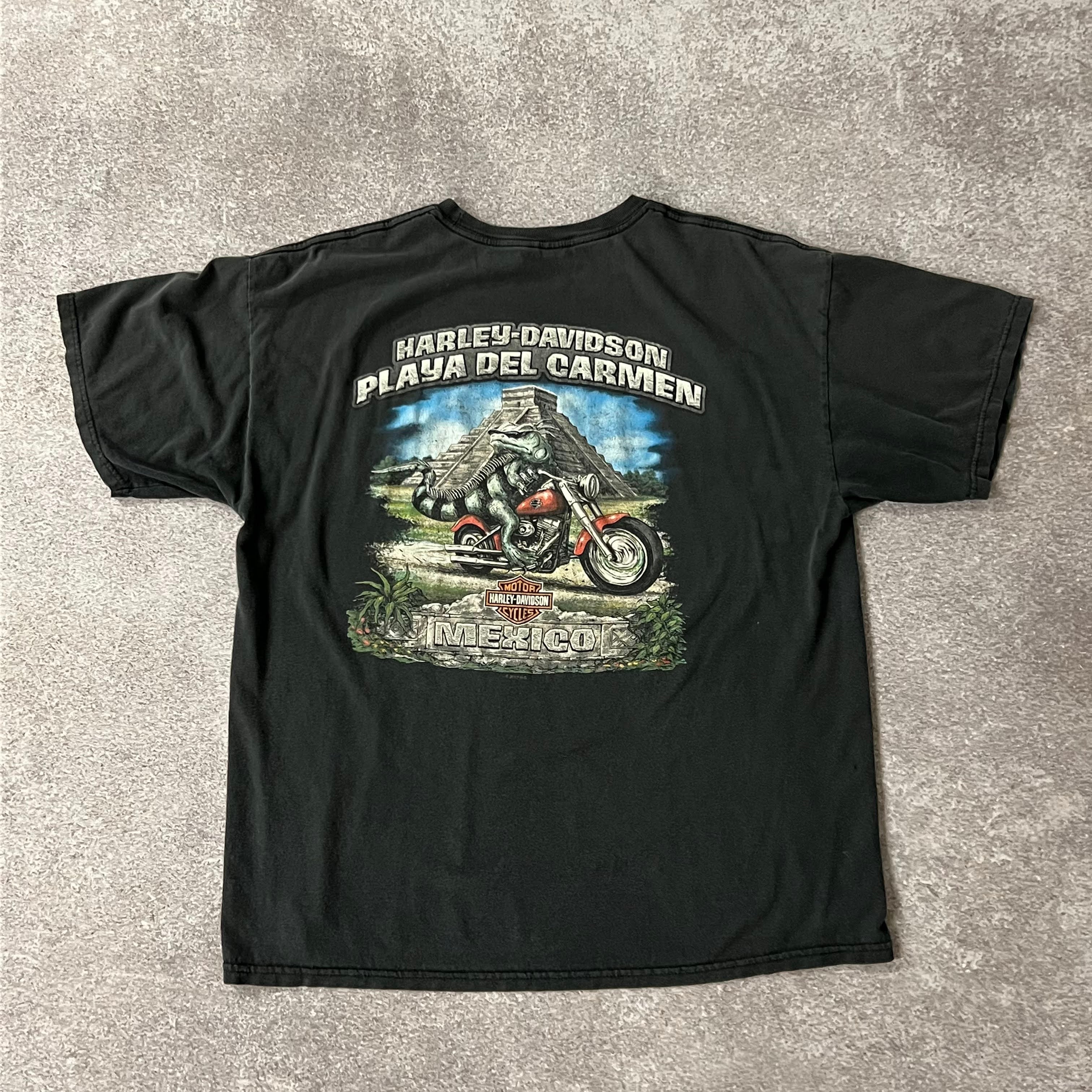 2010s Harley Davidson Playa Del Carmen, Mexico Distressed Tee L