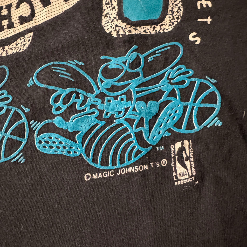 90s Charlotte Hornets Magic Johnson T's All Over Print Tee XL