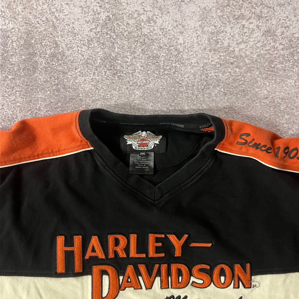 Y2K Harley Davidson Embroidered Back Graphic Long Sleeve Tee XXL