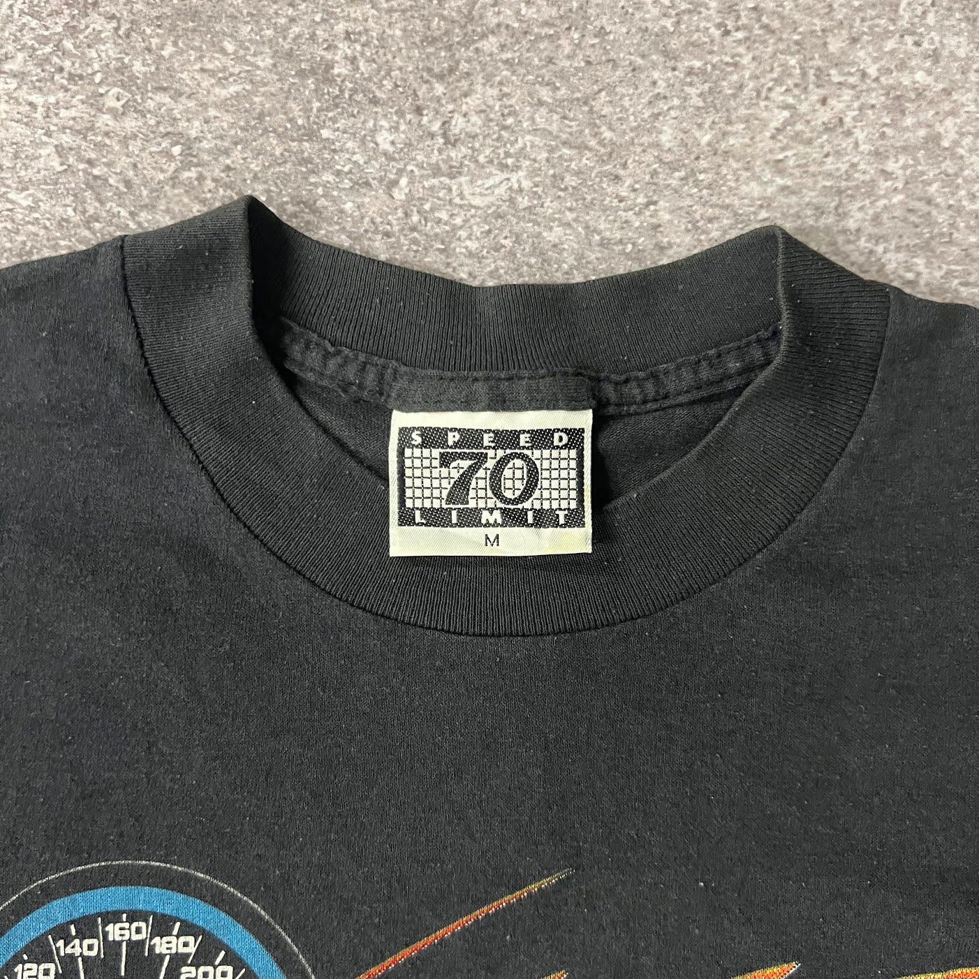 90s Lamborghini Speed Limit 70 Big Logo Faded Graphic Tee M