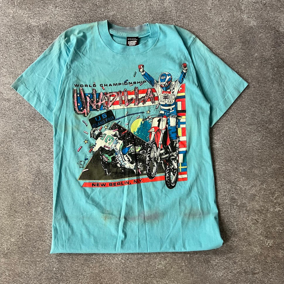 1990 Unadilla US Grand Prix Motocross Screen Stars Faded Single Stitch Tee M