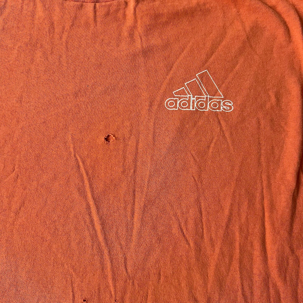 90s Adidas Orange Long Sleeve Tee XXL