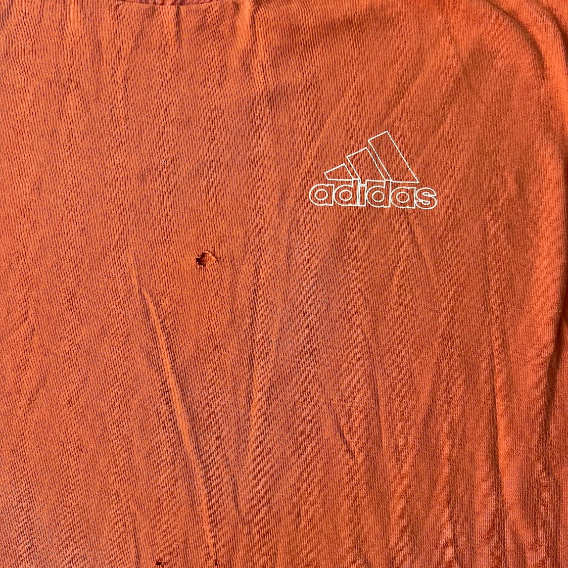 90s Adidas Orange Long Sleeve Tee XXL